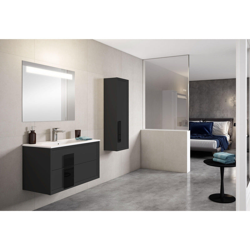 Lucena Bath Décor Cristal 24" Floating Bathroom Vanity in White, Black, Grey, White and Black, White and Grey or Black and Grey - Backyard Provider