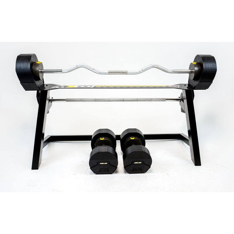 MX100 Rapid Change Adjustable Barbell / Curl Bar System (28 lbs to 100 lbs) - Backyard Provider