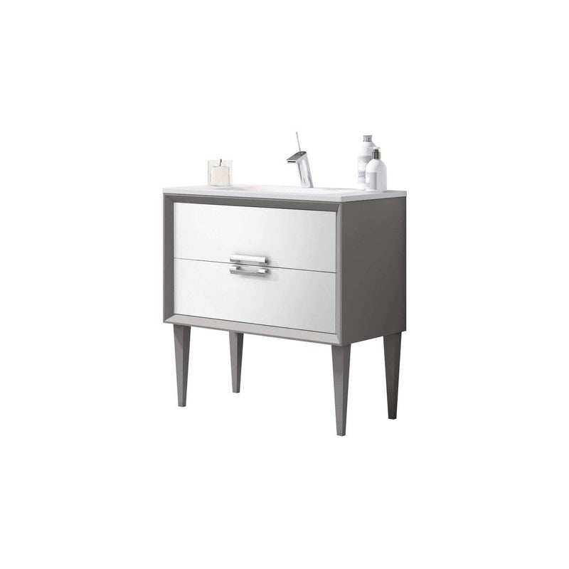 Lucena Bath 24" Décor Tirador Freestanding Vanity in White, Black, Gray or White and Silver. - Backyard Provider