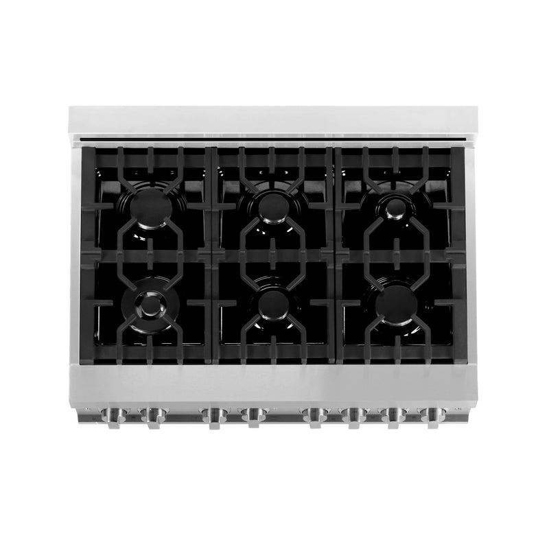 ZLINE 36 in. Professional 4.6 cu. ft. Gas Range in Stainless Steel - Black Matte, RG-BLM-36