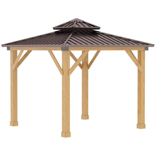 Outsunny 10' x 10' Hardtop Gazebo Patio Canopy Shelter - 84C-253