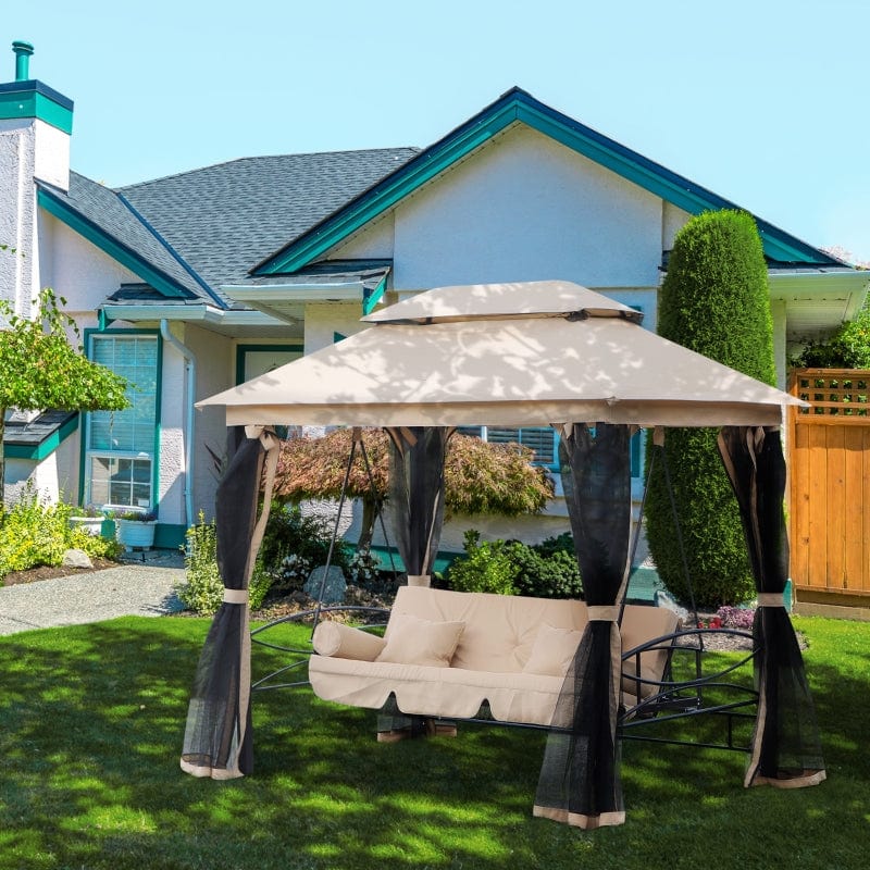 Outsunny 3 Person Patio Swing Chair, Gazebo Swing - 84A-056