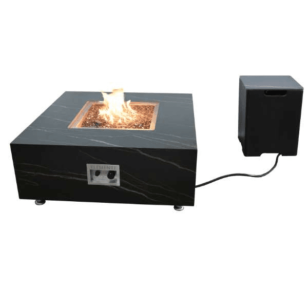 Elementi Plus Sofia Marble Porcelain Fire Table OFP103BB