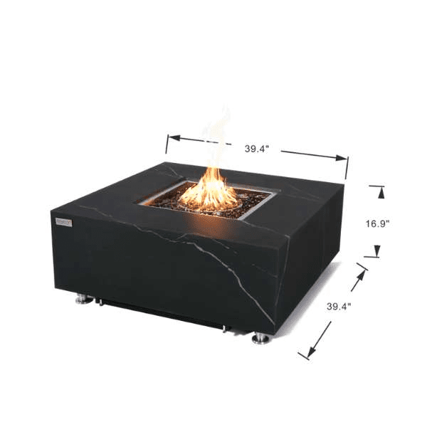 Elementi Plus Sofia Marble Porcelain Fire Table OFP103BB