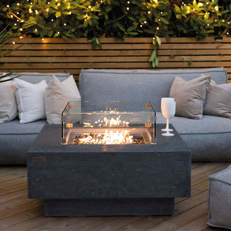 Elementi - Manhattan Square Concrete Fire Pit Table OFG103