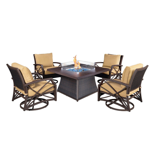 Uri 5-Piece Outdoor Fire Pit Table Set for Patio