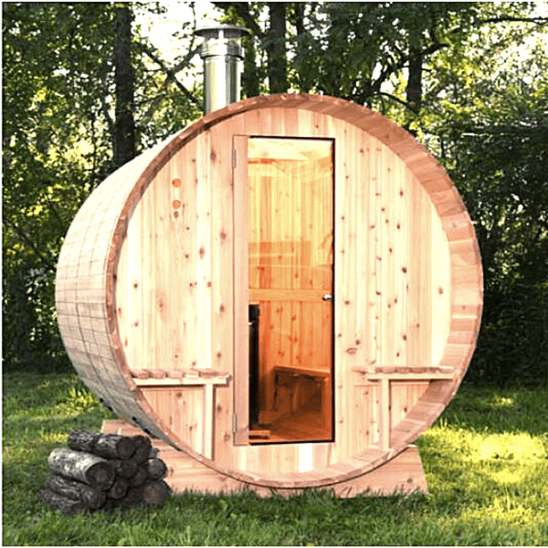 Almost Heaven Grandview 4-6 person Canopy Barrel Sauna