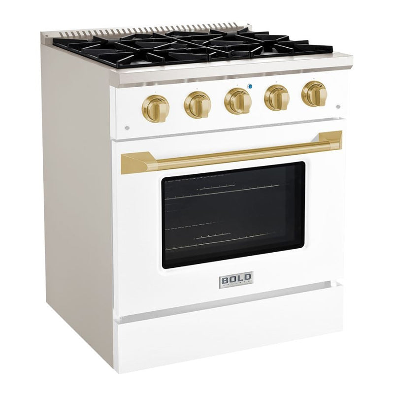 Hallman BOLD 30" 4.2 Cu.Ft. 4 Burner Freestanding All Gas Range and Gas Oven - HBRG30