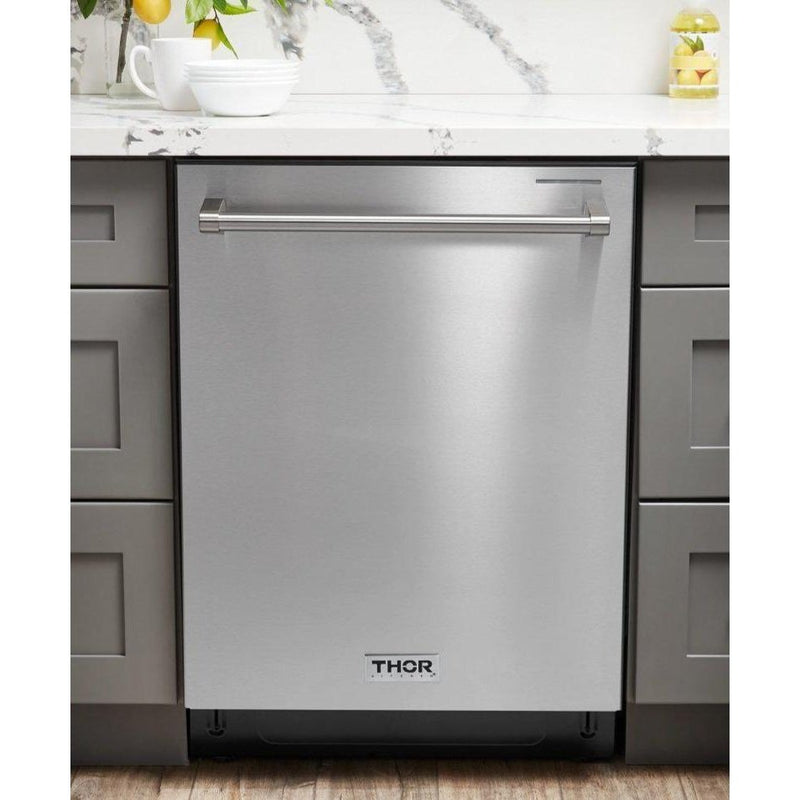 Thor Kitchen Appliance Package - 36 In. Natural Gas Range, Microwave Drawer, Refrigerator, Dishwasher, AP-TRG3601-6