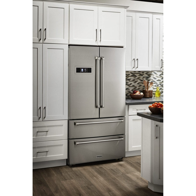 Thor Kitchen Appliance Package - 36 in. Liquid Propane Range, Refrigerator, Dishwasher, AP-LRG3601ULP-2