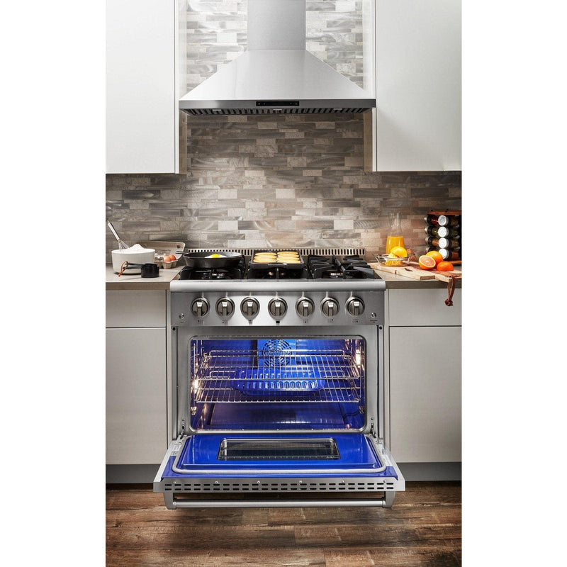 Thor Kitchen 36 in. Professional Natural Gas Range in Stainless Steel - HRG3618U