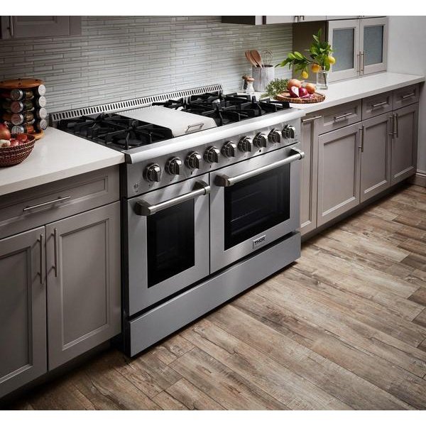 Thor Kitchen 48 in. 6.7 cu. ft. Professional Natural Gas Range in Stainless Steel, HRG4808U