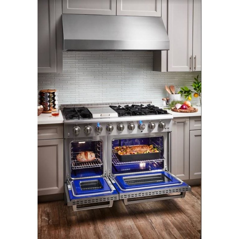 Thor Kitchen 48 in. 6.7 cu. ft. Professional Natural Gas Range in Stainless Steel, HRG4808U