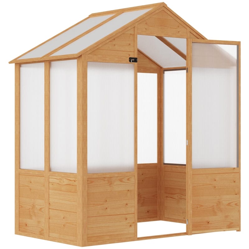 Outsunny 6' x 4' x 7' Wooden Greenhouse - 845-747