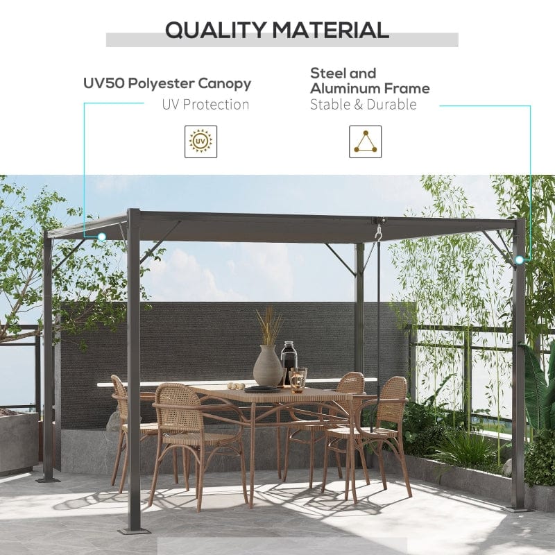 Outsunny 10' x 10' Outdoor Louvered Pergola - 84C-341