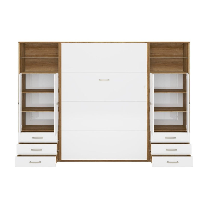 Maxima House Vertical Murphy Bed Invento. European Queen + 2 cabinets - IN160V-10W - Backyard Provider