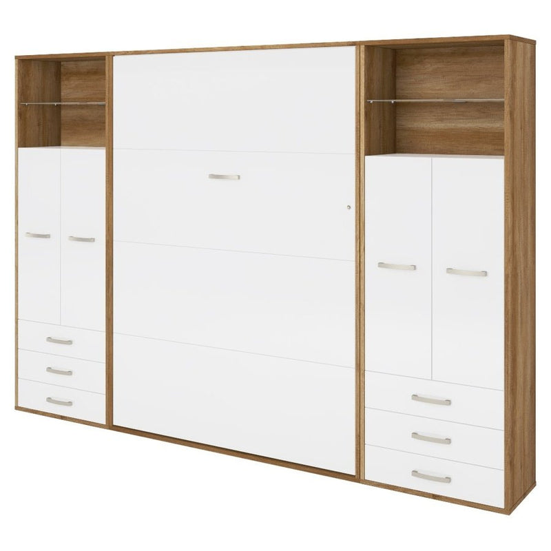 Maxima House Vertical Murphy Bed Invento. European Queen + 2 cabinets - IN160V-10W - Backyard Provider