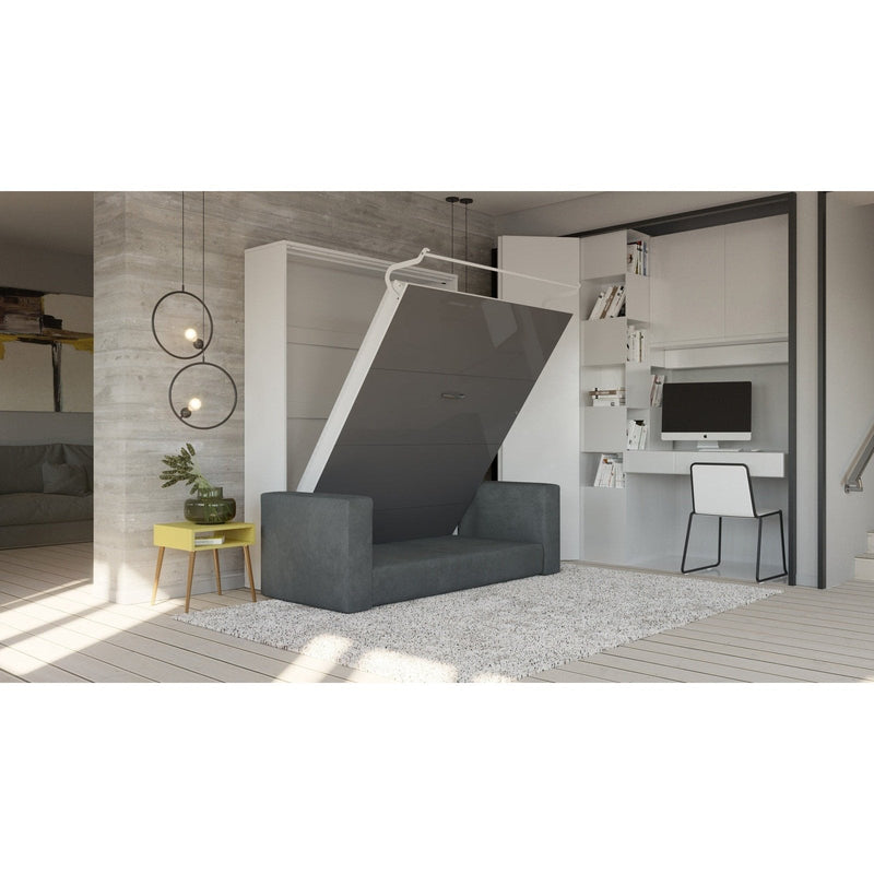 Maxima House Invento Queen Vertical Murphy Bed with a gray Sofa - IN014WG-G - Backyard Provider