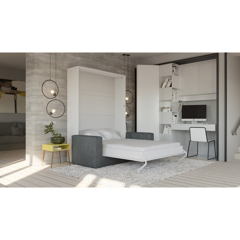 Maxima House Invento Queen Vertical Murphy Bed with a gray Sofa - IN014WG-G - Backyard Provider