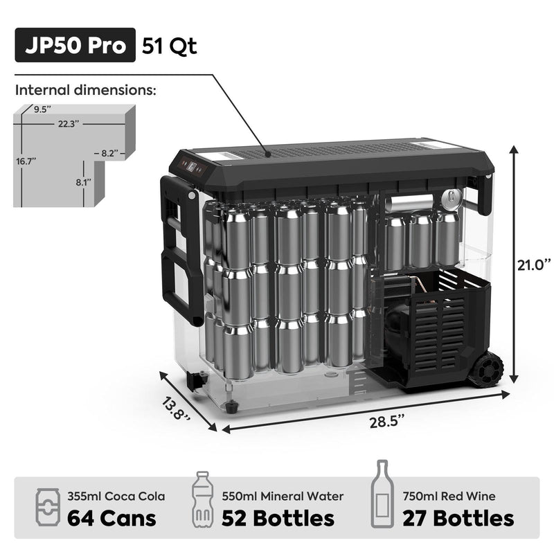 JP Pro Series 40/50L Wheeled Portable Freezer Car Fridge With Cover | ICECO