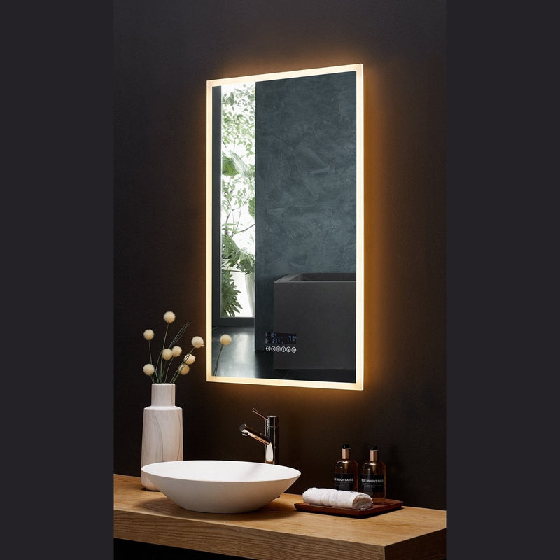 Ancerre Immersion LED Lighted Bathroom Vanity Mirror with Bluetooth, Defogger, and Digital Display - LEDM-IMMERSION-24 - Backyard Provider