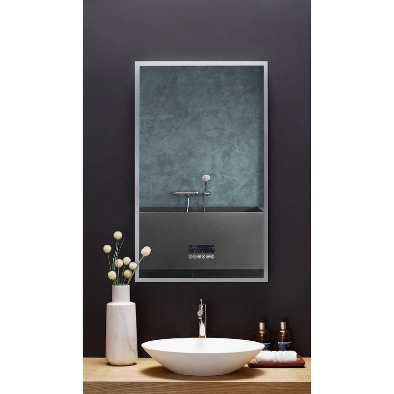 Ancerre Immersion LED Lighted Bathroom Vanity Mirror with Bluetooth, Defogger, and Digital Display - LEDM-IMMERSION-24 - Backyard Provider