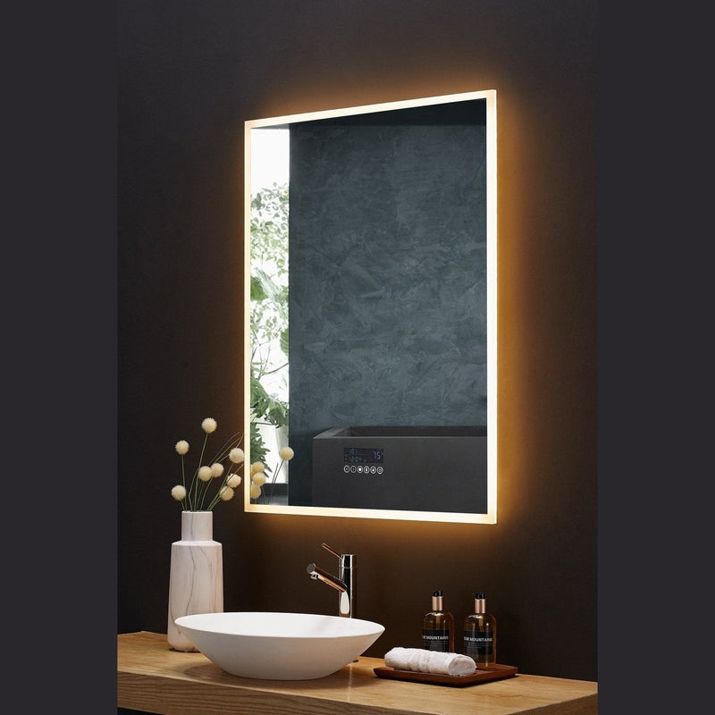 Ancerre Immersion LED Lighted Bathroom Vanity Mirror with Bluetooth, Defogger, and Digital Display - LEDM-IMMERSION-24 - Backyard Provider