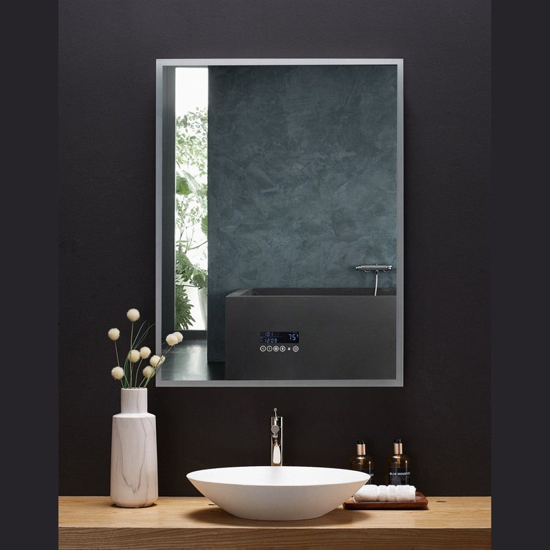 Ancerre Immersion LED Lighted Bathroom Vanity Mirror with Bluetooth, Defogger, and Digital Display - LEDM-IMMERSION-24 - Backyard Provider