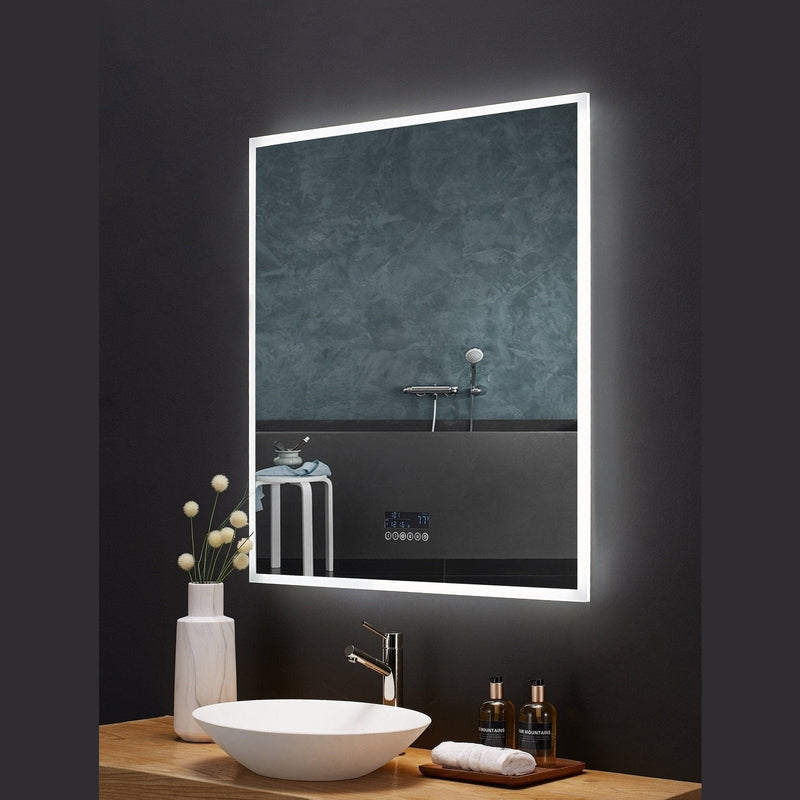 Ancerre Immersion LED Lighted Bathroom Vanity Mirror with Bluetooth, Defogger, and Digital Display - LEDM-IMMERSION-24 - Backyard Provider