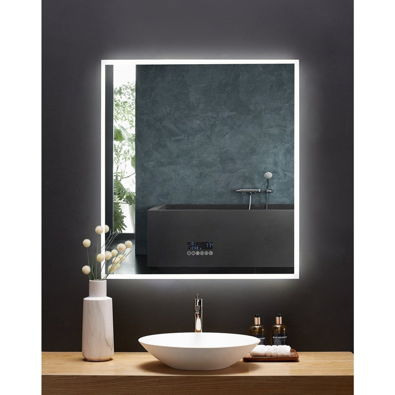 Ancerre Immersion LED Lighted Bathroom Vanity Mirror with Bluetooth, Defogger, and Digital Display - LEDM-IMMERSION-24 - Backyard Provider