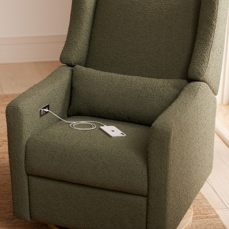 Babyletto Kiwi Electronic Recliner and Swivel Glider in Boucle with USB port - Backyard Provider