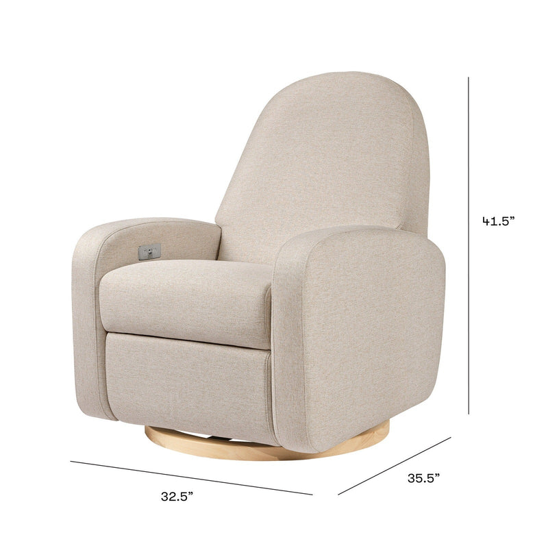 Babyletto Nami Electronic Recliner & Swivel Glider in Eco-Performance Fabric with USB Port - Backyard Provider