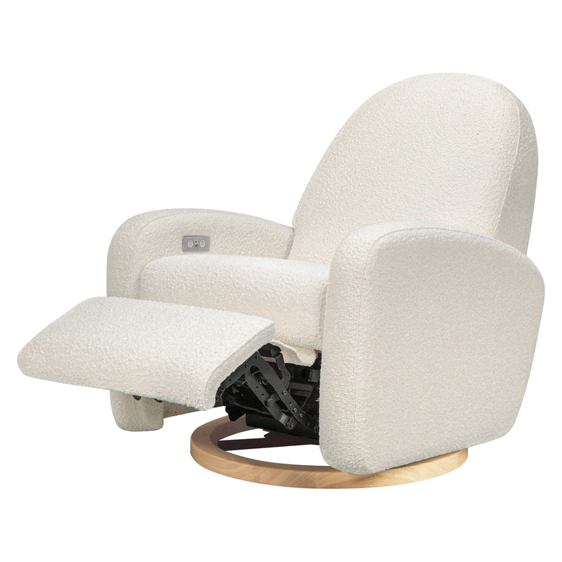 Babyletto Nami Electronic Recliner & Swivel Glider with USB Port | Boucle with Light Base - Backyard Provider