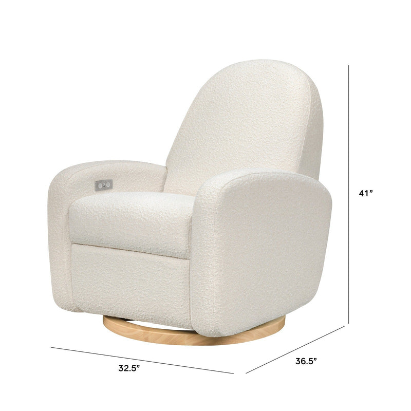 Babyletto Nami Electronic Recliner & Swivel Glider with USB Port | Boucle with Light Base - Backyard Provider