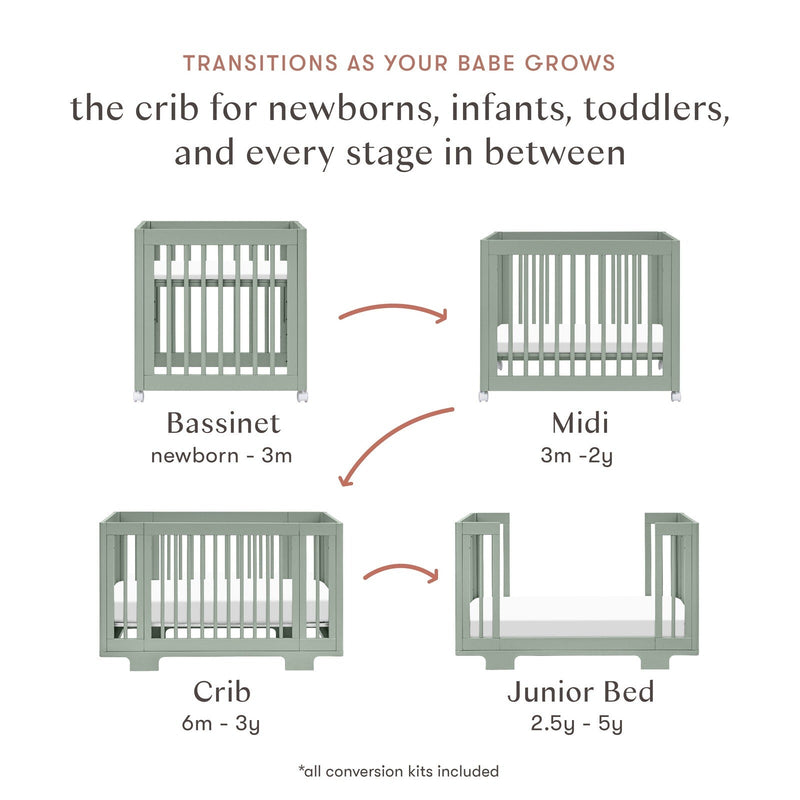 Babyletto Yuzu 8-in-1 Convertible Crib with All-Stages Conversion Kits - Backyard Provider