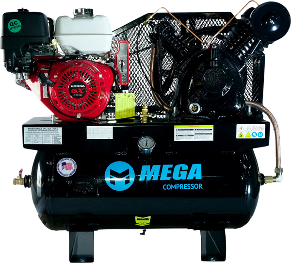 Mega Compressor Air Compressor Truck Mount 30 Gallon 13 HP 175 PSI Honda Engine Gas New MP-13030GTU