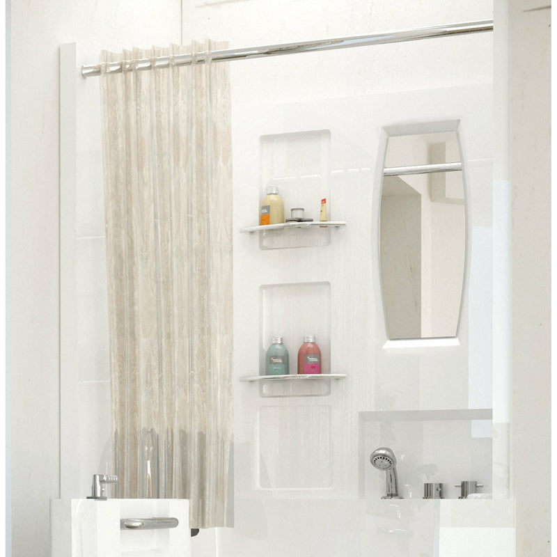 Meditub Shower Enclosure 31 x 40  3-Piece Walk-In Bathtub Surround in White 3140SEN - Backyard Provider