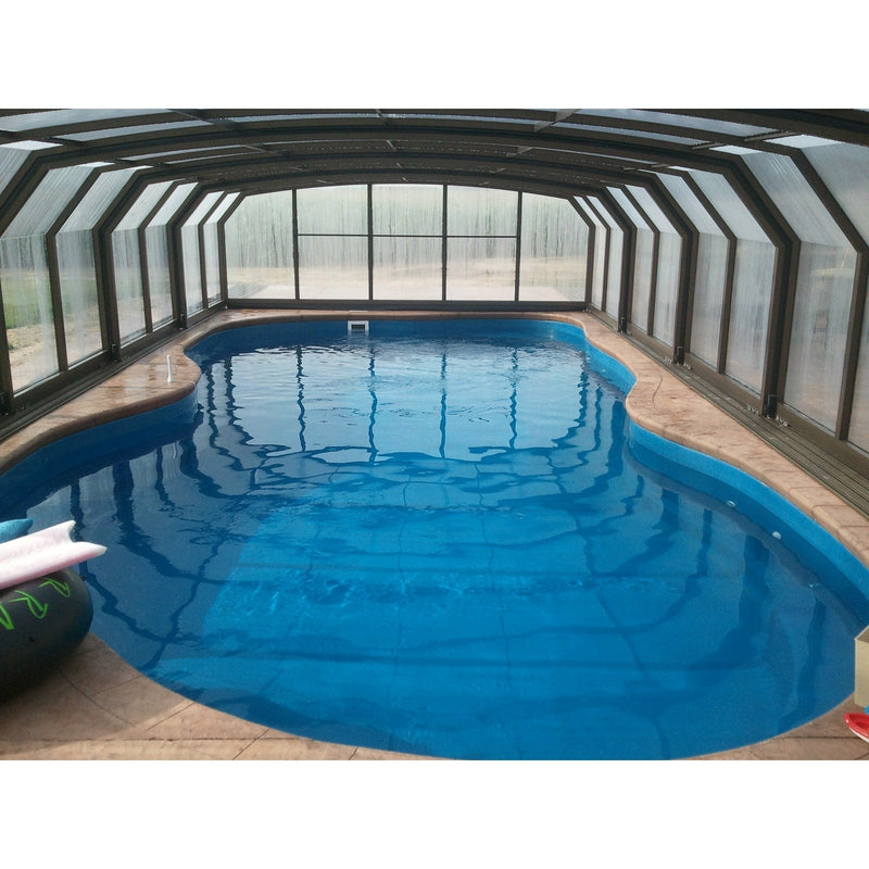 Sunrooms-Enclosures Polished Curves Oceanic High Type II Pool Enclosure, 20’10”L x 14’8”W x 7’7”H