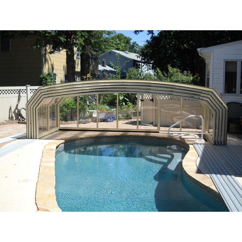 Sunrooms-Enclosures Polished Curves Oceanic High Type I Pool Enclosure, 20’10”L x 13’1”W x 7’4”H