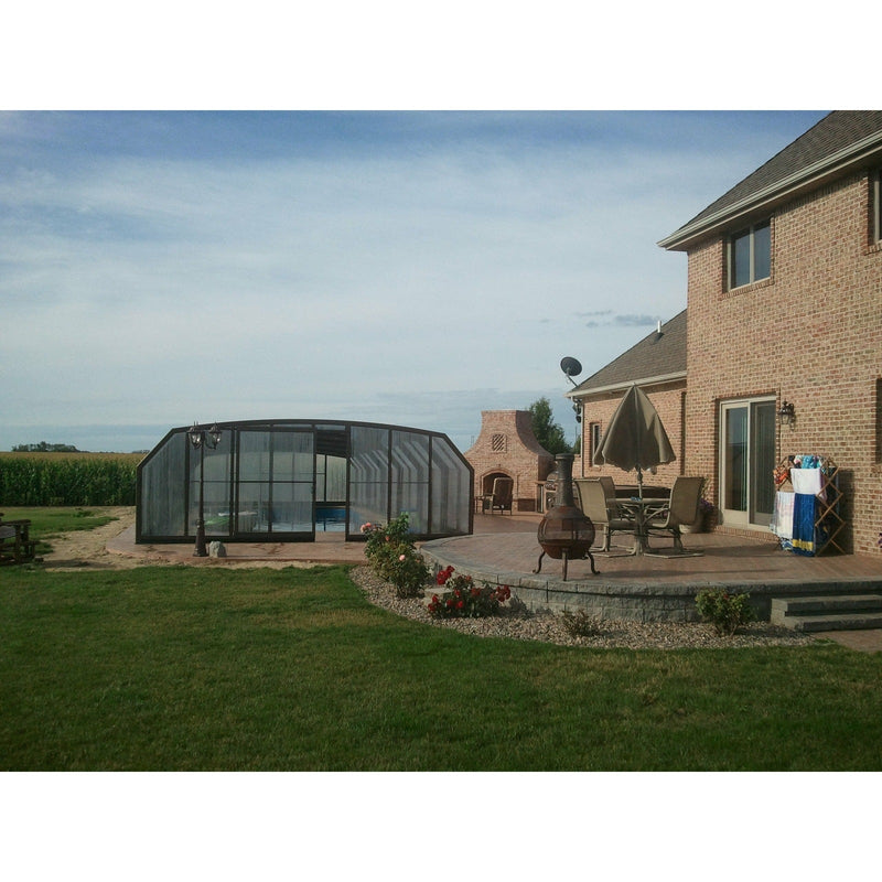 Sunrooms-Enclosures Polished Curves Oceanic High Type I Pool Enclosure, 20’10”L x 13’1”W x 7’4”H