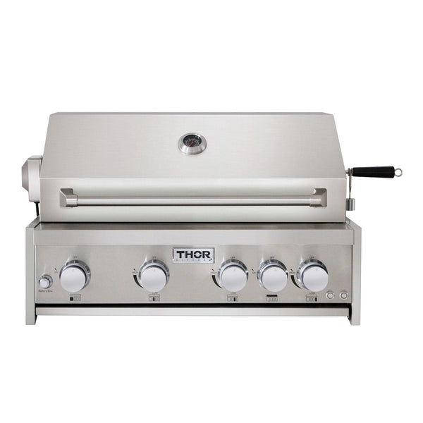 Thor Kitchen 32 Inch 4-Burner Gas BBQ Grill with Rotisserie in Stainless Steel - MK04SS304