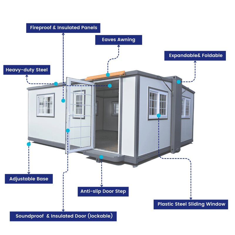 Modern Ofiice Tiny Home 15ft x 20ft, Expandable Prebuilt Home PM000117