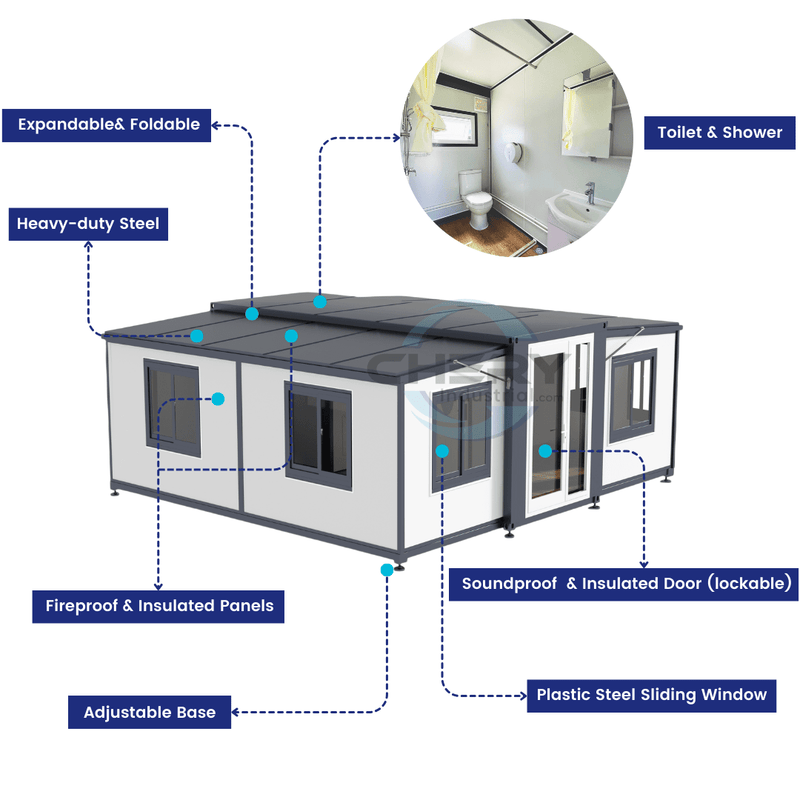 Modern Office Expandable Prefab Home 19ft x 20ft PM000119