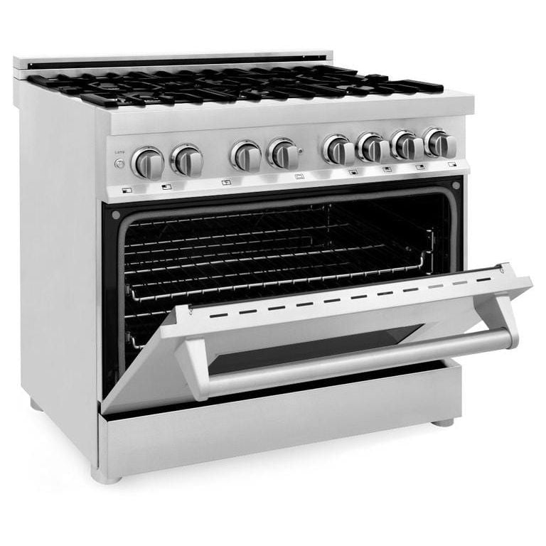 ZLINE Appliance Package - 36 in. Dual Fuel Range, Range Hood, Microwave Drawer, 3KP-RARH36-MW