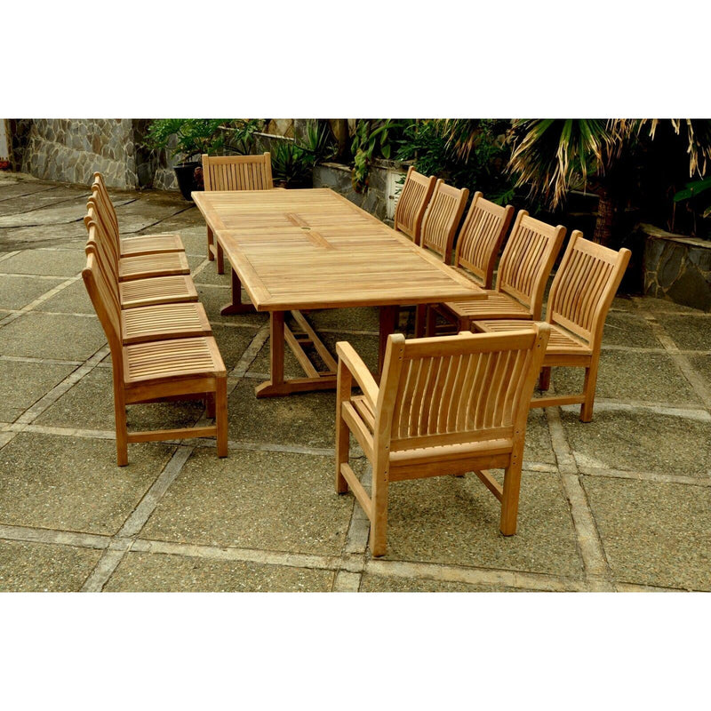 Anderson Teak Valencia Sahara 13-Pieces Rectangular Dining Set - Set-90