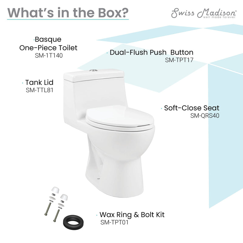 Swiss Madison Basque One-Piece Elongated Toilet Dual-Flush 1.1/1.6 gpf 3-Pack - SM-1T140-3 - Backyard Provider