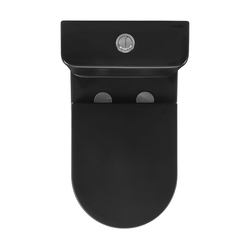 Swiss Madison Calice Two-Piece Elongated Rear Outlet Toilet Dual-Flush 0.8/1.28 gpf in Matte Black - SM-2T120MB - Backyard Provider