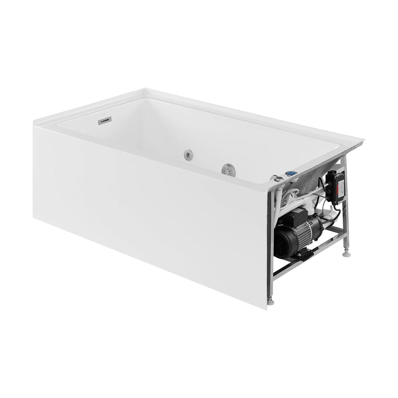 Swiss Madison Avancer 60" x 36" Left-Hand Drain Rectangular Alcove Whirlpool Bathtub with Apron - SM-AB590 - Backyard Provider