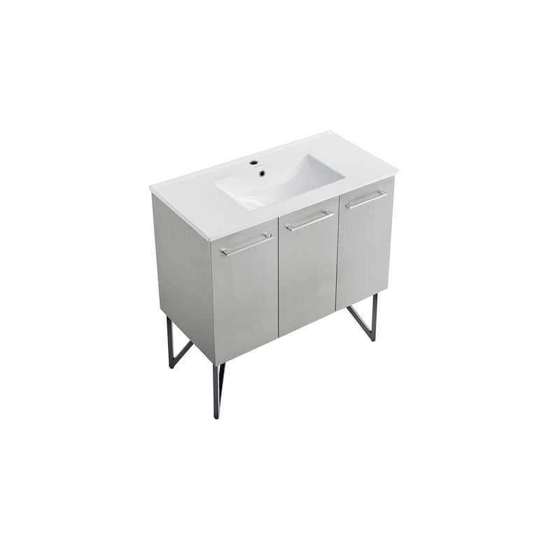 Swiss Madison Annecy 36" Bathroom Vanity in Brushed Grey - SM-BV233 - Backyard Provider