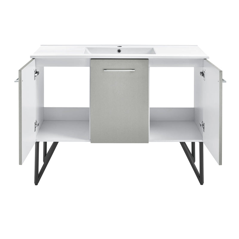 Swiss Madison Annecy 48" Bathroom Vanity in Brushed Grey - SM-BV234 - Backyard Provider